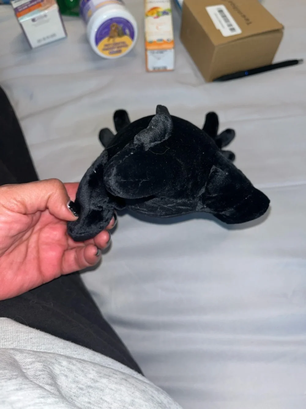 Axolotl Ambystoma Mexicanum Black Plush Stuffed Animal